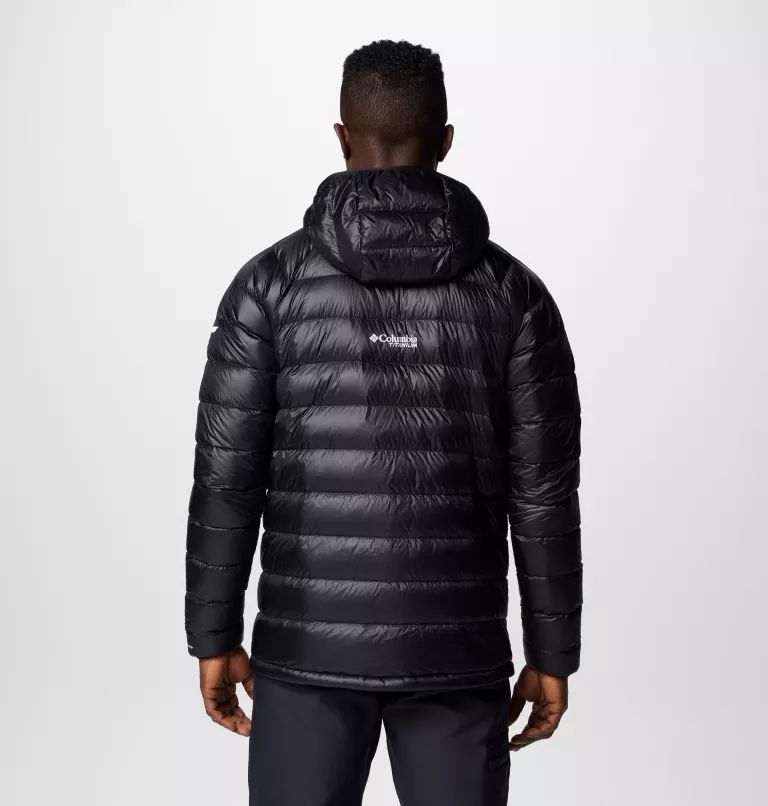 Geaca Columbia® Arctic Crest™ Down Hooded Barbati Negrii | KOYJRF-273