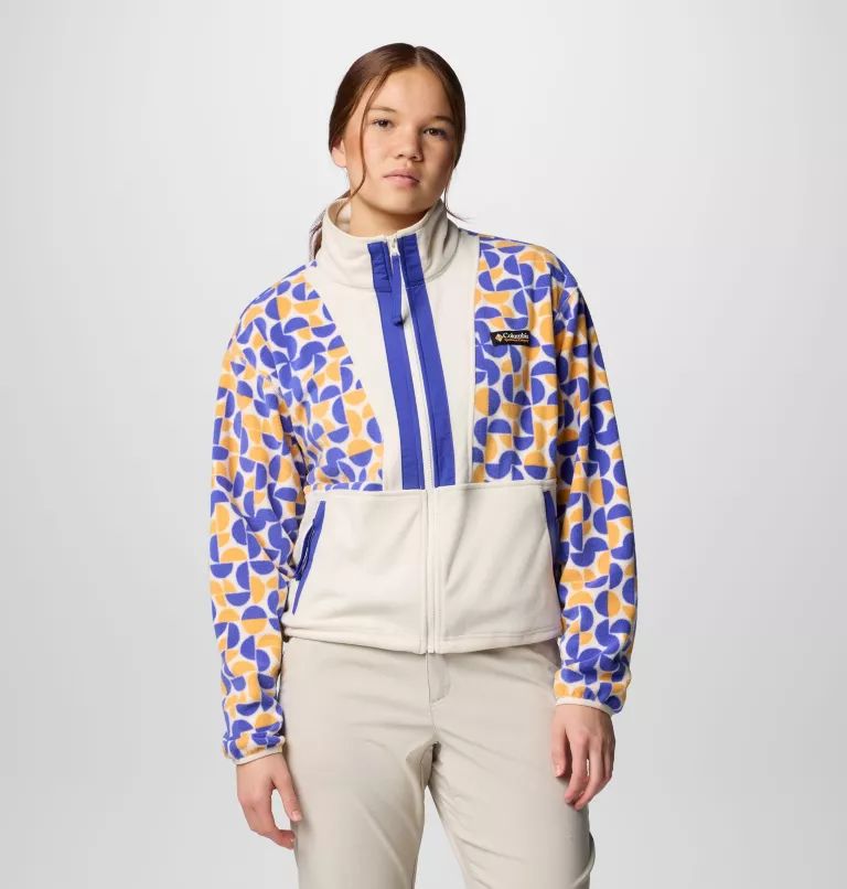 Geaca Columbia® Backbowl™ II Printed Full Zip Fleece Dama Albi Albastri | SVFBHM-637